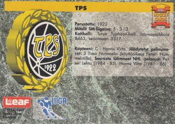 1993-94 Leaf Sisu SM-Liiga (Finnish) #27 TPS Back