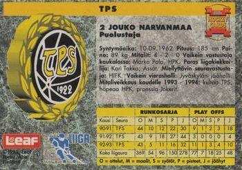 1993-94 Leaf Sisu SM-Liiga (Finnish) #31 Jouko Narvanmaa Back