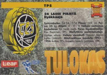 1993-94 Leaf Sisu SM-Liiga (Finnish) #52 Lasse Pirjetä Back