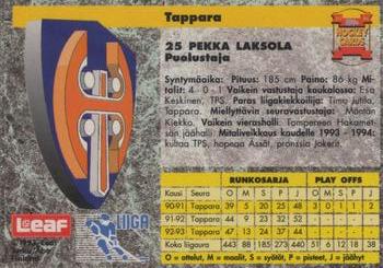 1993-94 Leaf Sisu SM-Liiga (Finnish) #66 Pekka Laksola Back