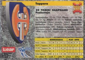1993-94 Leaf Sisu SM-Liiga (Finnish) #67 Tommi Haapsaari Back