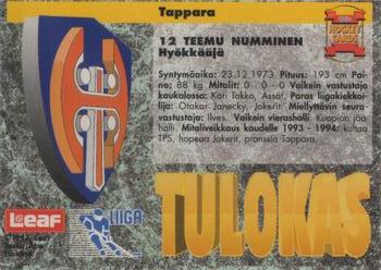 1993-94 Leaf Sisu SM-Liiga (Finnish) #71 Teemu Numminen Back