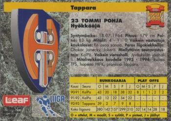 1993-94 Leaf Sisu SM-Liiga (Finnish) #77 Tommi Pohja Back