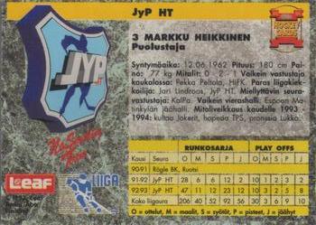 1993-94 Leaf Sisu SM-Liiga (Finnish) #139 Markku Heikkinen Back