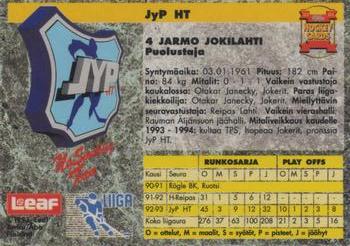 1993-94 Leaf Sisu SM-Liiga (Finnish) #140 Jarmo Jokilahti Back