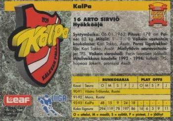1993-94 Leaf Sisu SM-Liiga (Finnish) #175 Arto Sirviö Back