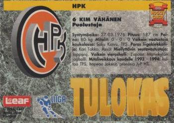 1993-94 Leaf Sisu SM-Liiga (Finnish) #238 Kim Vähänen Back