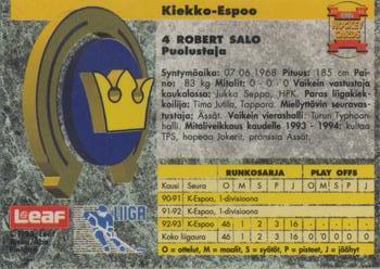 1993-94 Leaf Sisu SM-Liiga (Finnish) #259 Robert Salo Back