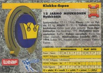 1993-94 Leaf Sisu SM-Liiga (Finnish) #267 Jarmo Muukkonen Back