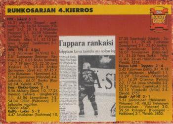 1993-94 Leaf Sisu SM-Liiga (Finnish) #304 Runkosarja 4. Kierros Back
