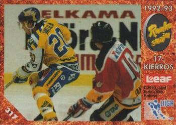 1993-94 Leaf Sisu SM-Liiga (Finnish) #317 Runkosarja 17. Kierros Front