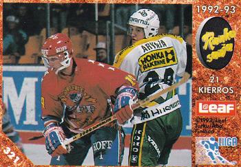 1993-94 Leaf Sisu SM-Liiga (Finnish) #321 Runkosarja 21. Kierros Front