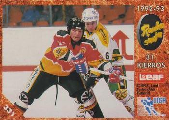 1993-94 Leaf Sisu SM-Liiga (Finnish) #331 Runkosarja 31. Kierros Front