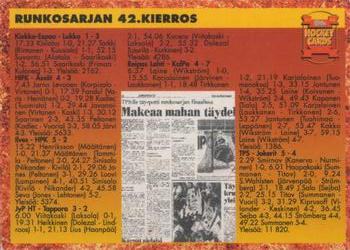 1993-94 Leaf Sisu SM-Liiga (Finnish) #342 Runkosarja 42. Kierros Back