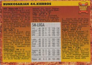 1993-94 Leaf Sisu SM-Liiga (Finnish) #344 Runkosarja 44. Kierros Back