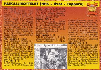 1993-94 Leaf Sisu SM-Liiga (Finnish) #347 Runkosarja Paikalliskierros Back