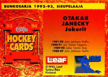 1993-94 Leaf Sisu SM-Liiga (Finnish) #364b Otakar Janecky Back