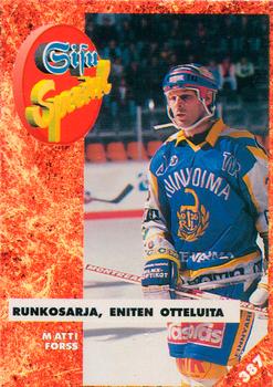 1993-94 Leaf Sisu SM-Liiga (Finnish) #387 Matti Forss Front