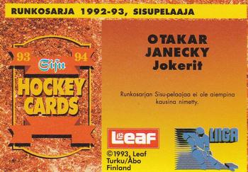1993-94 Leaf Sisu SM-Liiga (Finnish) #364a Otakar Janecky Back