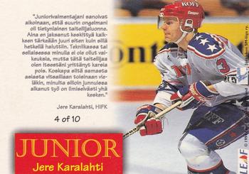 1994-95 Leaf Sisu SM-Liiga (Finnish) - Junior #4 Jere Karalahti Back