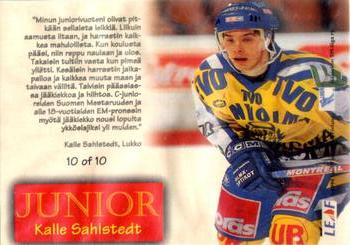 1994-95 Leaf Sisu SM-Liiga (Finnish) - Junior #10 Kalle Sahlstedt Back
