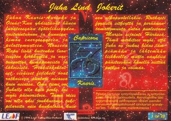 1994-95 Leaf Sisu SM-Liiga (Finnish) - Horoscopes #1 Juha Lind Back