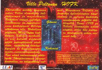 1994-95 Leaf Sisu SM-Liiga (Finnish) - Horoscopes #6 Ville Peltonen Back