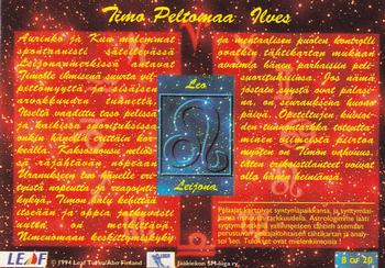 1994-95 Leaf Sisu SM-Liiga (Finnish) - Horoscopes #8 Timo Peltomaa Back