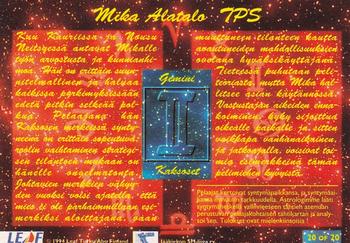 1994-95 Leaf Sisu SM-Liiga (Finnish) - Horoscopes #20 Mika Alatalo Back