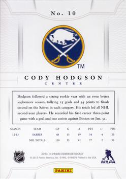 2013-14 Panini Dominion #10 Cody Hodgson Back