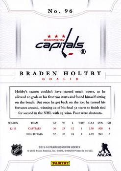 2013-14 Panini Dominion #96 Braden Holtby Back