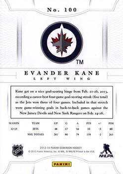 2013-14 Panini Dominion #100 Evander Kane Back