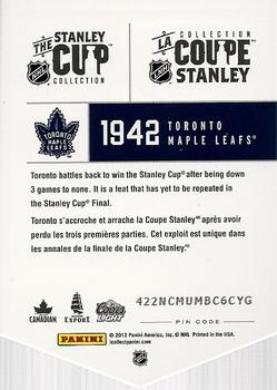 2012 Panini Molson Stanley Cup Collection #NNO 1942 Back
