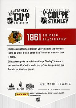 2012 Panini Molson Stanley Cup Collection #NNO 1961 Back