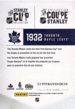 2012 Panini Molson Stanley Cup Collection #NNO 1932 Back