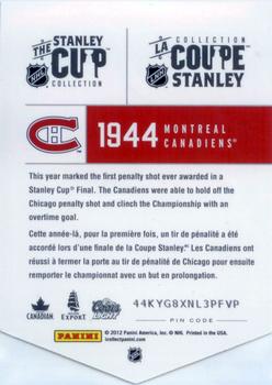 2012 Panini Molson Stanley Cup Collection #NNO 1944 Back