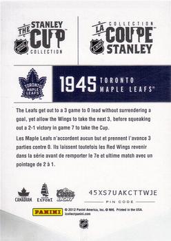 2012 Panini Molson Stanley Cup Collection #NNO 1945 Back