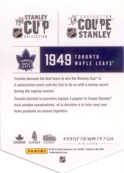 2012 Panini Molson Stanley Cup Collection #NNO 1949 Back