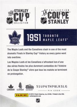 2012 Panini Molson Stanley Cup Collection #NNO 1951 Back