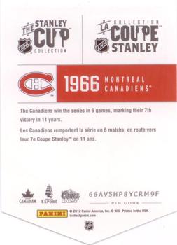 2012 Panini Molson Stanley Cup Collection #NNO 1966 Back