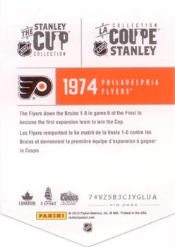 2012 Panini Molson Stanley Cup Collection #NNO 1974 Back