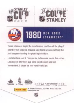 2012 Panini Molson Stanley Cup Collection #NNO 1980 Back