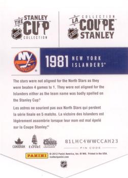 2012 Panini Molson Stanley Cup Collection #NNO 1981 Back