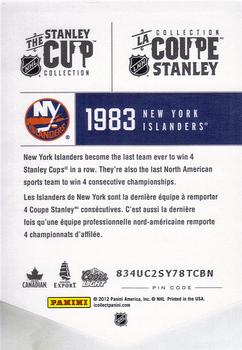 2012 Panini Molson Stanley Cup Collection #NNO 1983 Back