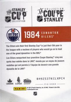 2012 Panini Molson Stanley Cup Collection #NNO 1984 Back