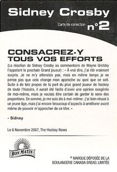 2012 Canada Bread Sidney Crosby #2b Consacrez-y tous vos efforts Back