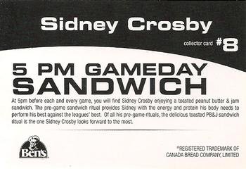 2012 Canada Bread Sidney Crosby #8c 5 PM gameday sandwich Back