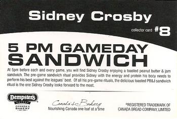 2012 Canada Bread Sidney Crosby #8d 5 PM gameday sandwich Back