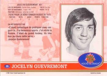 1991-92 Future Trends Canada ’72 French #35 Jocelyn Guevremont Back