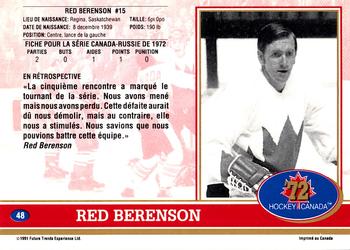 1991-92 Future Trends Canada ’72 French #48 Red Berenson Back
